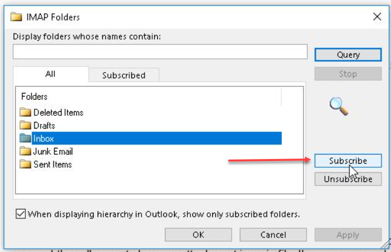 Folders and Subscribe button